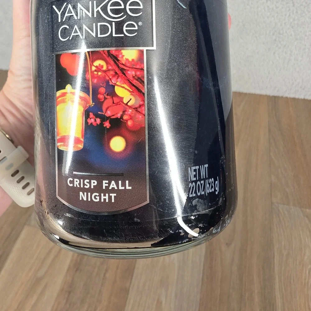 Yankee Candle Crisp Fall Night Large Jar 22oz Scented Candle Blue Wax 16792984